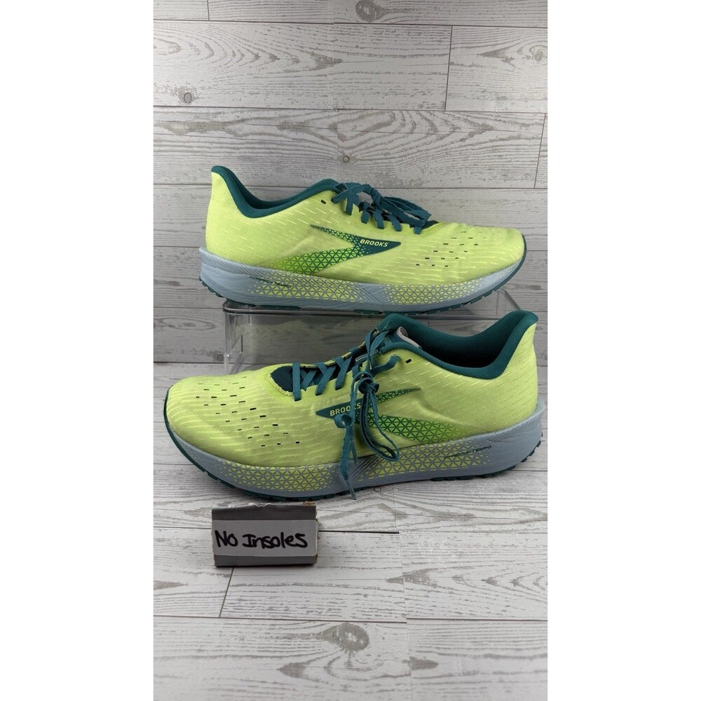 Brooks Hyperion Tempo Mens Size 12.5D Green Blue Athletic Running Shoes #664